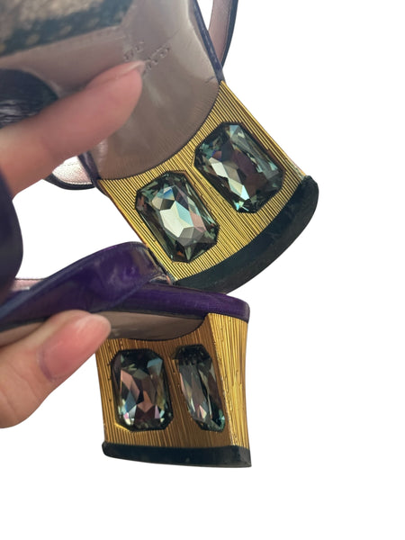 Gucci Arielle Eel Swarovski обувки на нисък ток