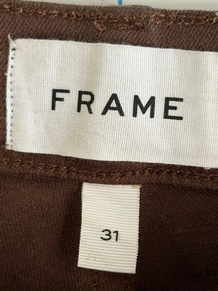 Frame промазани кафяви дънки