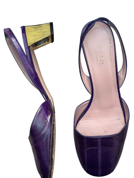 Gucci Arielle Eel Swarovski обувки на нисък ток