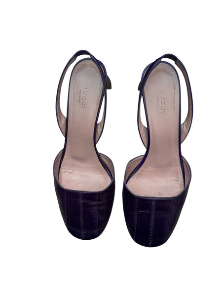 Gucci Arielle Eel Swarovski обувки на нисък ток