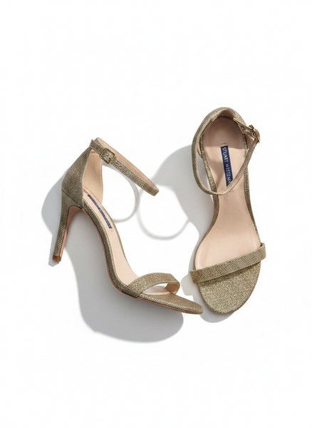 Stuart Weitzman златни сандали на ток