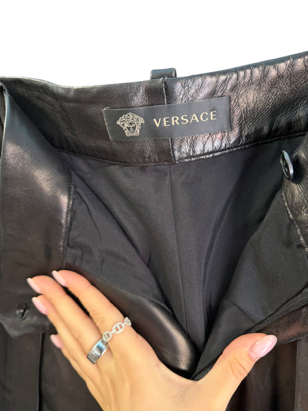 Versace AW2013 мъжки панталон от естествена кожа