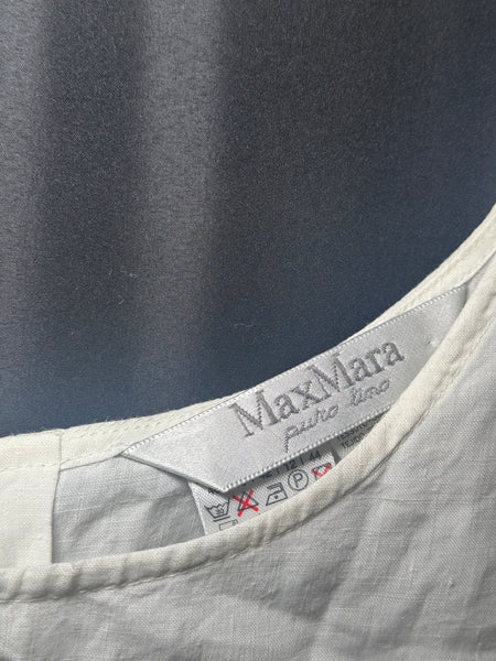 MaxMara ленен топ с копчета по целия гръб